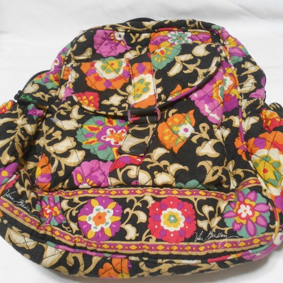 NICE VERA BRADLEY QUILTED FLORAL CLOTH BACKPACK ZIPPER BAG 2 SIDE POCKETS ๐ฉ - Picture 7 of 9